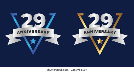 two Colour anniversary vector banner template