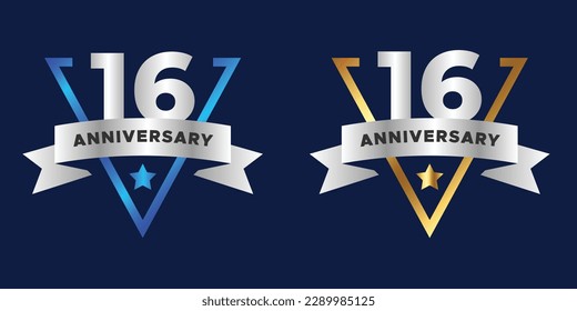 two Colour anniversary vector banner template