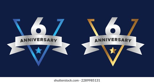 plantilla de banner vectorial de dos años de color