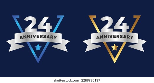 two Colour anniversary vector banner template