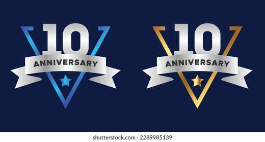 two Colour anniversary vector banner template