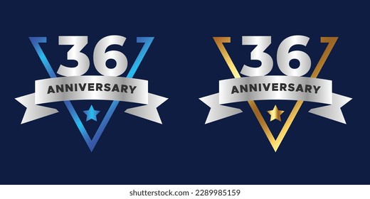 plantilla de banner vectorial de dos años de color
