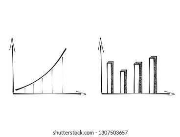 Two column and line charts - growth diagrams