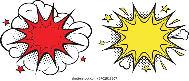 Two comic book style burst explosions