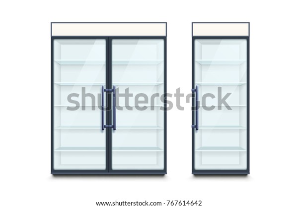 two commercial\
refrigerators