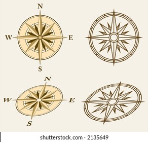 Two compasses with variations in perspective