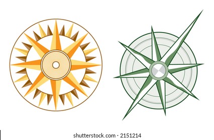 Two Compasses - Vector File, change the colors as you wish