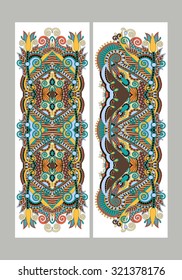 Two composition template layout specially for sublimation printing on standard mug in A4 format paper, ethnic floral pattern, vector illustration