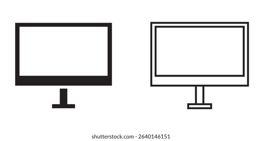 Two computer monitor icons showcasing different designs for modern digital interfaces