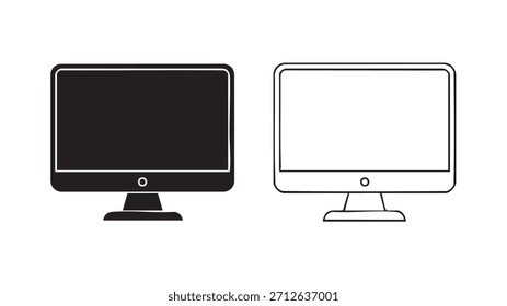 Dos monitores de ordenador, uno negro y otro blanco. El monitor negro está a la izquierda