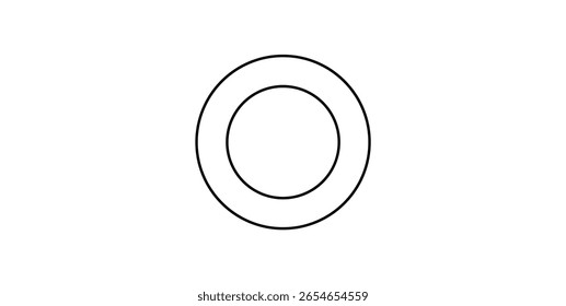 Two Concentric Circles Diagram in Geometry.