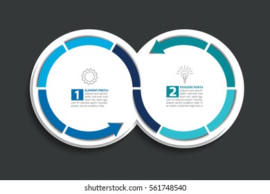 Two connected Arrow circles. Infographic Element.