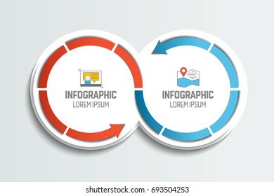 Two connected Arrow circles. Infographic Element.