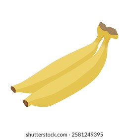 Two connected bananas on a transparent background.vector icon illustration.