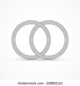 Two connected circles, vector element