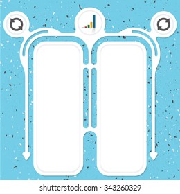 Two connected frames for your text and a graph