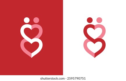 Two Connected Hearts Logo design