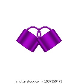Two connected padlocks in purple design 