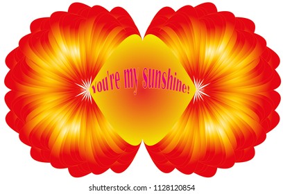 The two connected, stylized, fiery shapes carry the belief of love.
