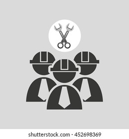 two construction tool wrench icon, vector illustration