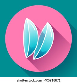 Two contact lenses icon. Flat design style