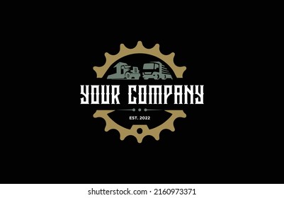 DOS CAMIONES DE CONTENEDOR VINTAGE DE LOGO