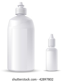 Two Containers (for Eye Drops And Contact Lens Solution) Vector