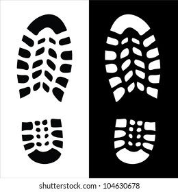 two contrast shoe print - illustration