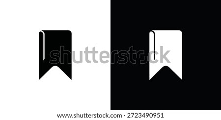 Two contrasting bookmark on black background white