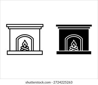 Dos chimeneas contrastantes con llamas y troncos en blanco y negro