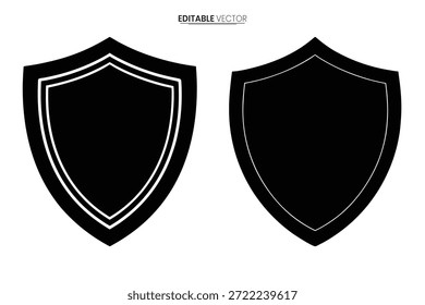 Two contrasting shield designs offer versatile options for branding, logos, or symbolic representation.