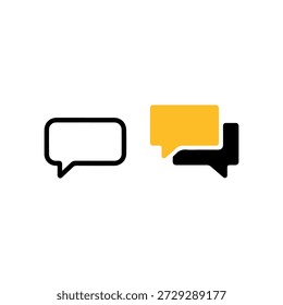 Two contrasting speech bubbles in minimalist style for communication illustration