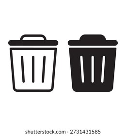 Dos cubos de basura contrastantes uno al lado del otro en estilo de diseño minimalista