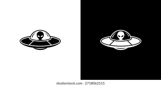 Duas visões contrastantes de um OVNI clássico pilotado por um alienígena cinza do espaço.