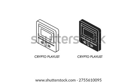 Two contrasting visual styles for a crypto-themed media playlist icon design