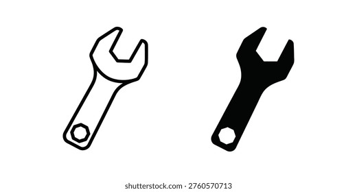 Two contrasting wrenches displayed side by side in a minimalist style