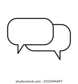 Two Conversation Icons in Flat Style. Talk Line Icons. Conversation Line Icons