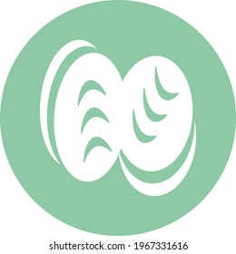 Dos cookies, ilustración de icono, vector sobre fondo blanco