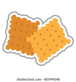 Two cookies logo. Color illustration of food and desserts.