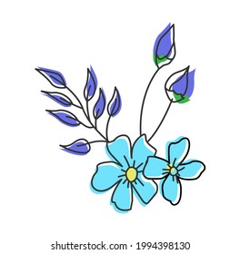 Two Cool Blue Forget-Me-Not Flowers