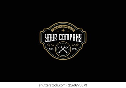 Two Cool Design Axes Logo Vintage Stock Vector (Royalty Free ...