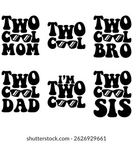 Two Cool family retro design set