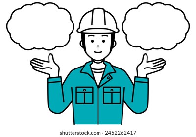 Two copy spaces and worker men