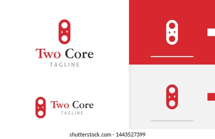 Two Core logo design concept, connection icon, teamwork design concept, friendship concept, unity, community or union design