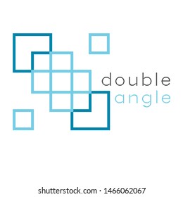 two corners logo. the mono line logo concept. blue.