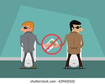 Two corrupt officials in the toilet
