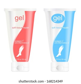 Two cosmetic tubes with simple design . Place for your text. Vector