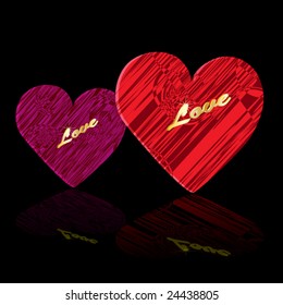 two cosmetics hearts