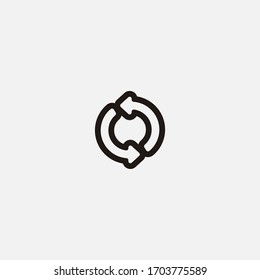 icono de esquema de dos flechas en sentido contrario al de las agujas del reloj 