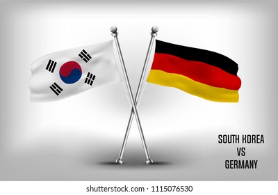 TWO COUNTRY FLAGS. SOUTH KOREA AND GERMANY VECTOR EPS.